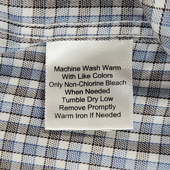 Jos A Bank Reserve Shirt Men's L Grey Blue Check EUC Egyptian Cotton Traditional - Picture 13 of 15